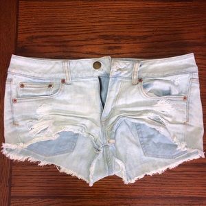 Low rise jean shorts